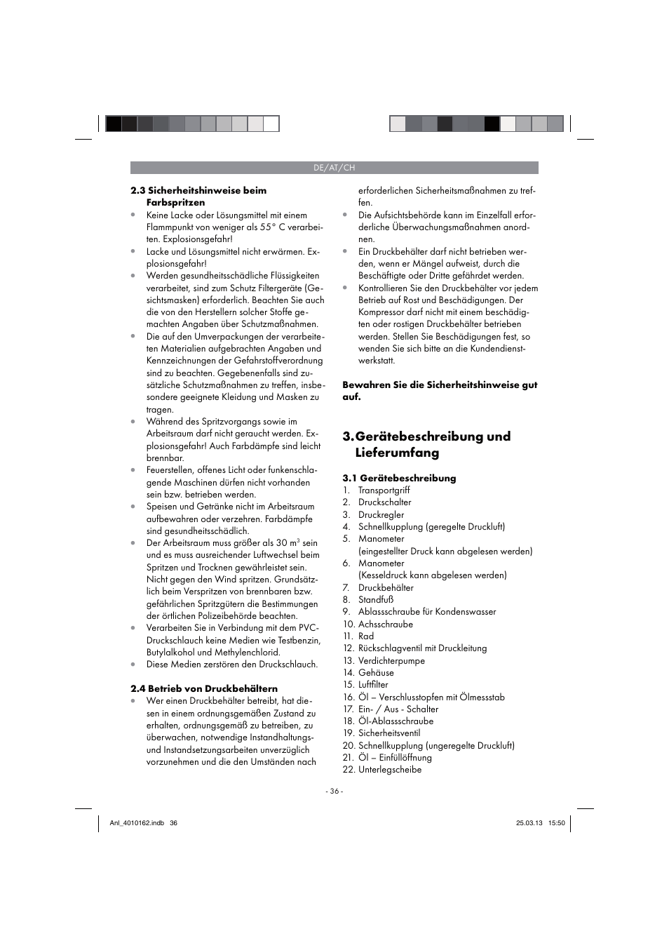 Gerätebeschreibung und lieferumfang | Parkside PKO 400 B2 User Manual | Page 36 / 62