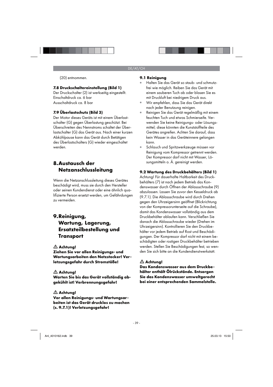 Austausch der netzanschlussleitung | Parkside PKO 400 B2 User Manual | Page 39 / 62