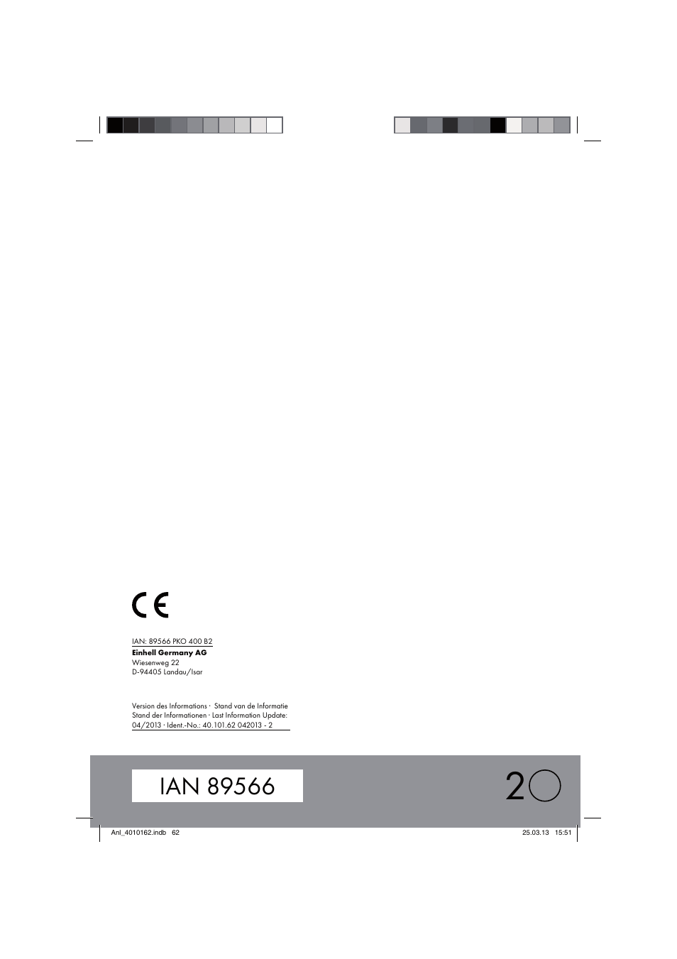 Parkside PKO 400 B2 User Manual | Page 62 / 62