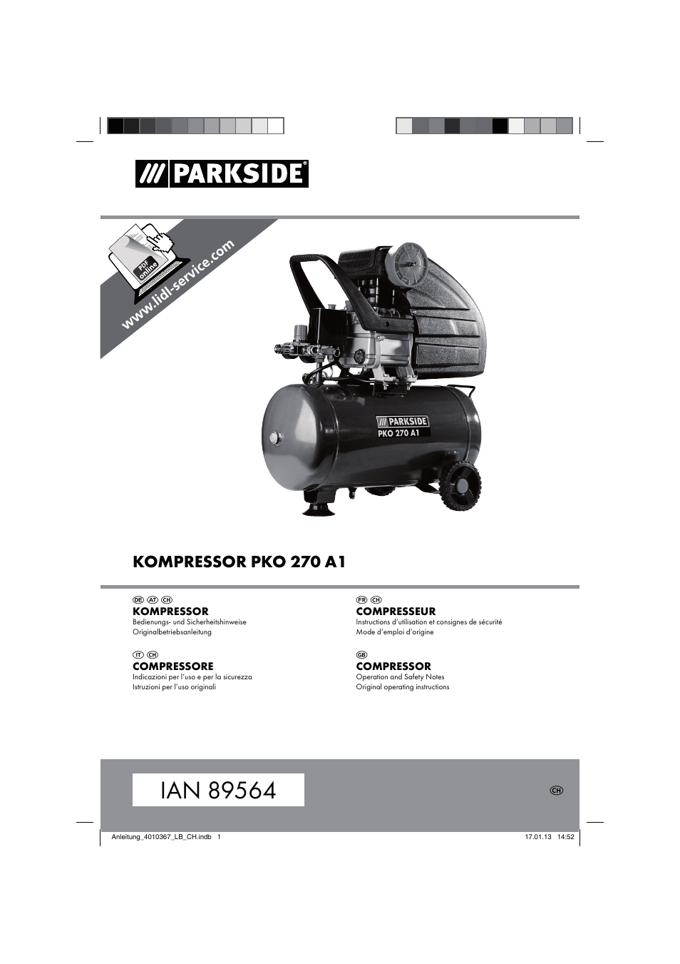 Parkside PKO 270 A1 User Manual | 62 pages