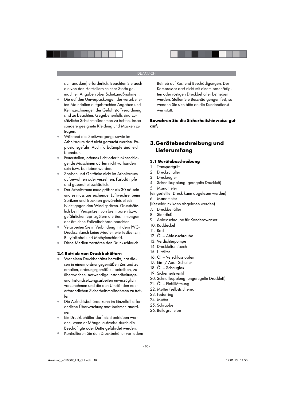 Gerätebeschreibung und lieferumfang | Parkside PKO 270 A1 User Manual | Page 10 / 62