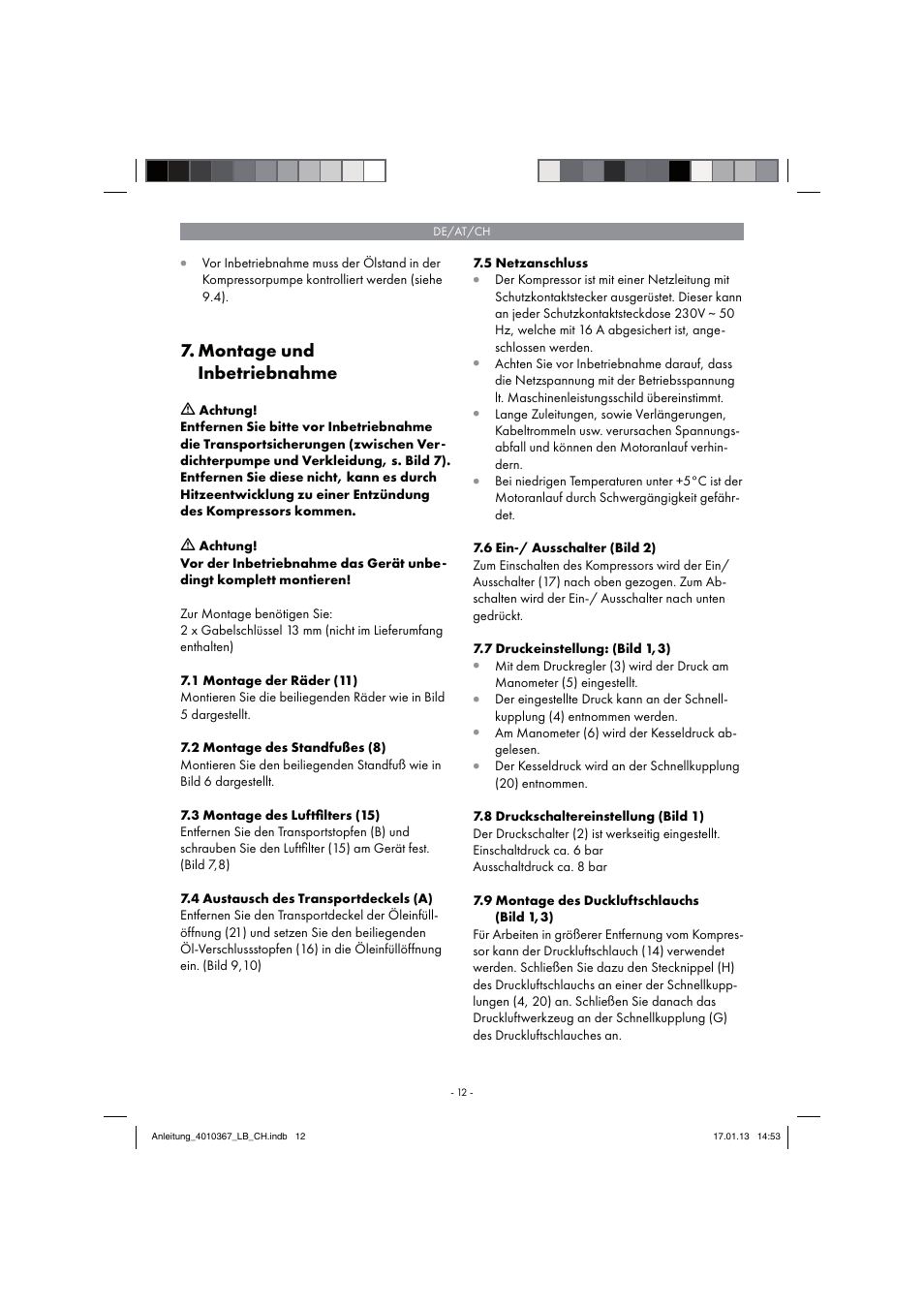 Montage und inbetriebnahme | Parkside PKO 270 A1 User Manual | Page 12 / 62