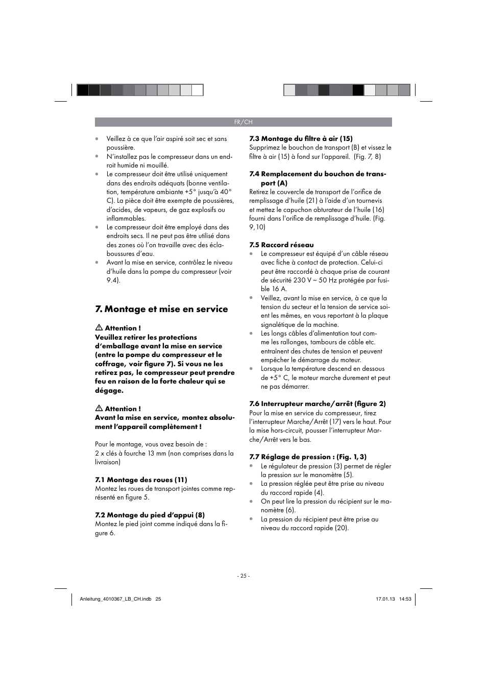 Montage et mise en service | Parkside PKO 270 A1 User Manual | Page 25 / 62