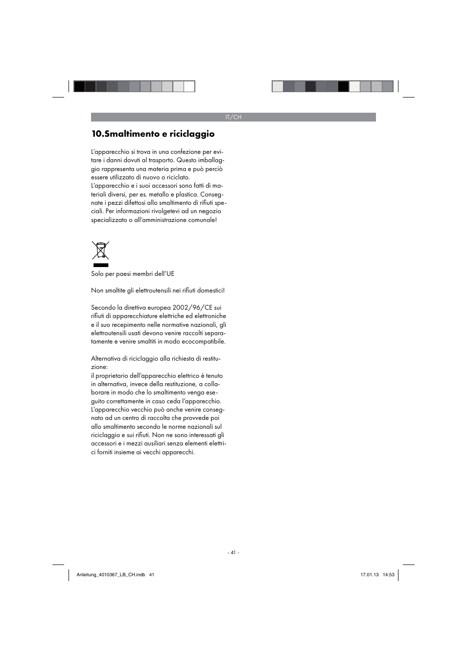 Smaltimento e riciclaggio | Parkside PKO 270 A1 User Manual | Page 41 / 62