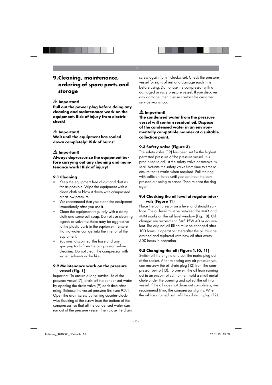 Parkside PKO 270 A1 User Manual | Page 13 / 98