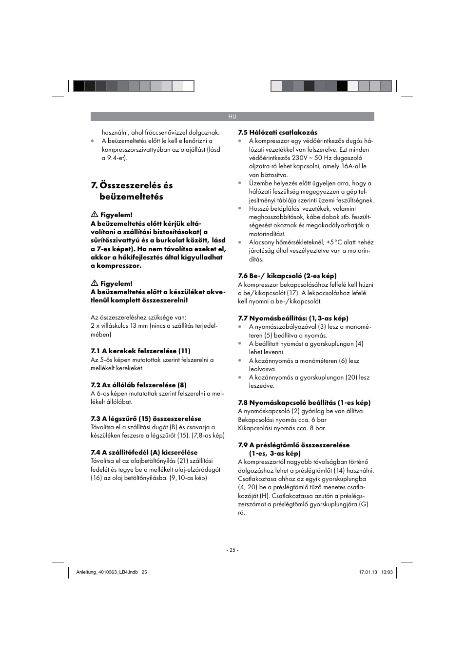 Összeszerelés és beüzemeltetés | Parkside PKO 270 A1 User Manual | Page 25 / 98