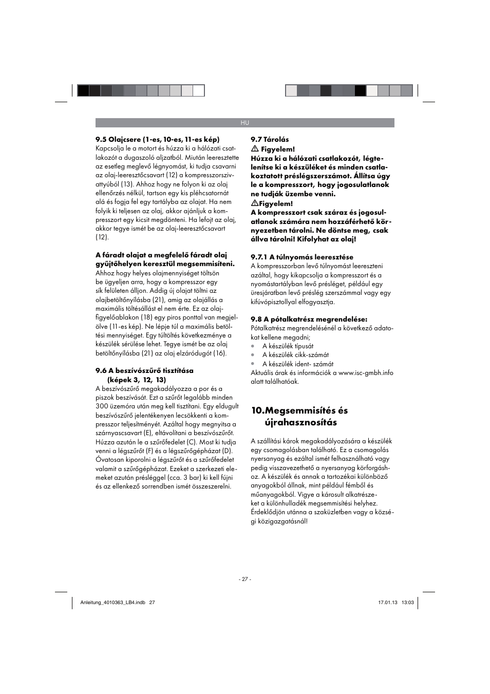 Megsemmisítés és újrahasznosítás | Parkside PKO 270 A1 User Manual | Page 27 / 98