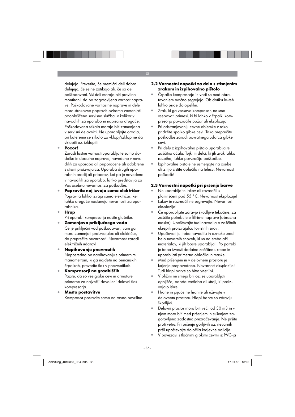 Parkside PKO 270 A1 User Manual | Page 36 / 98