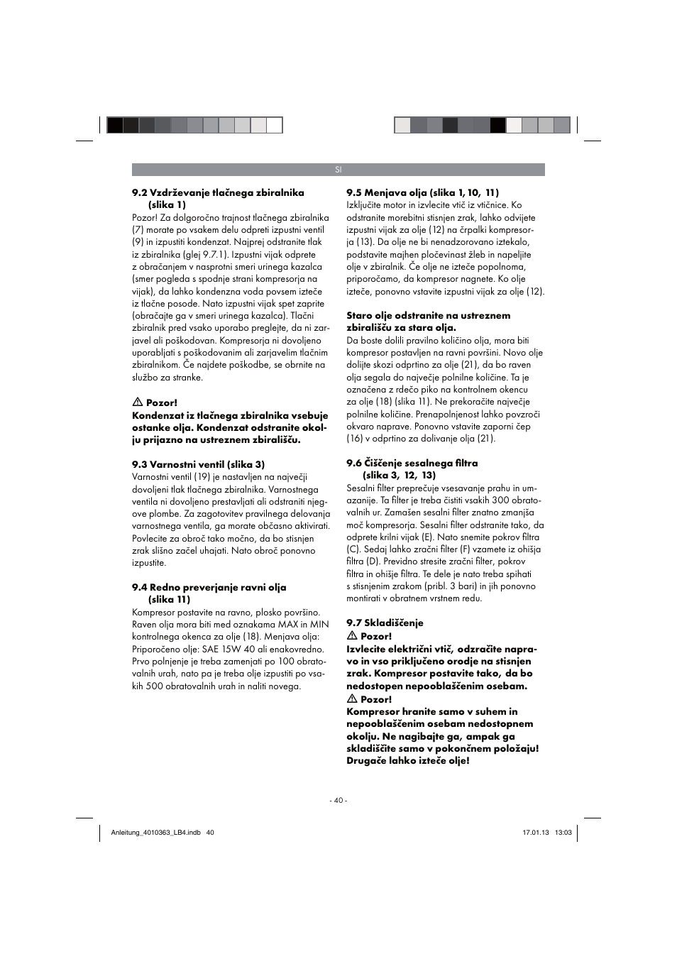 Parkside PKO 270 A1 User Manual | Page 40 / 98