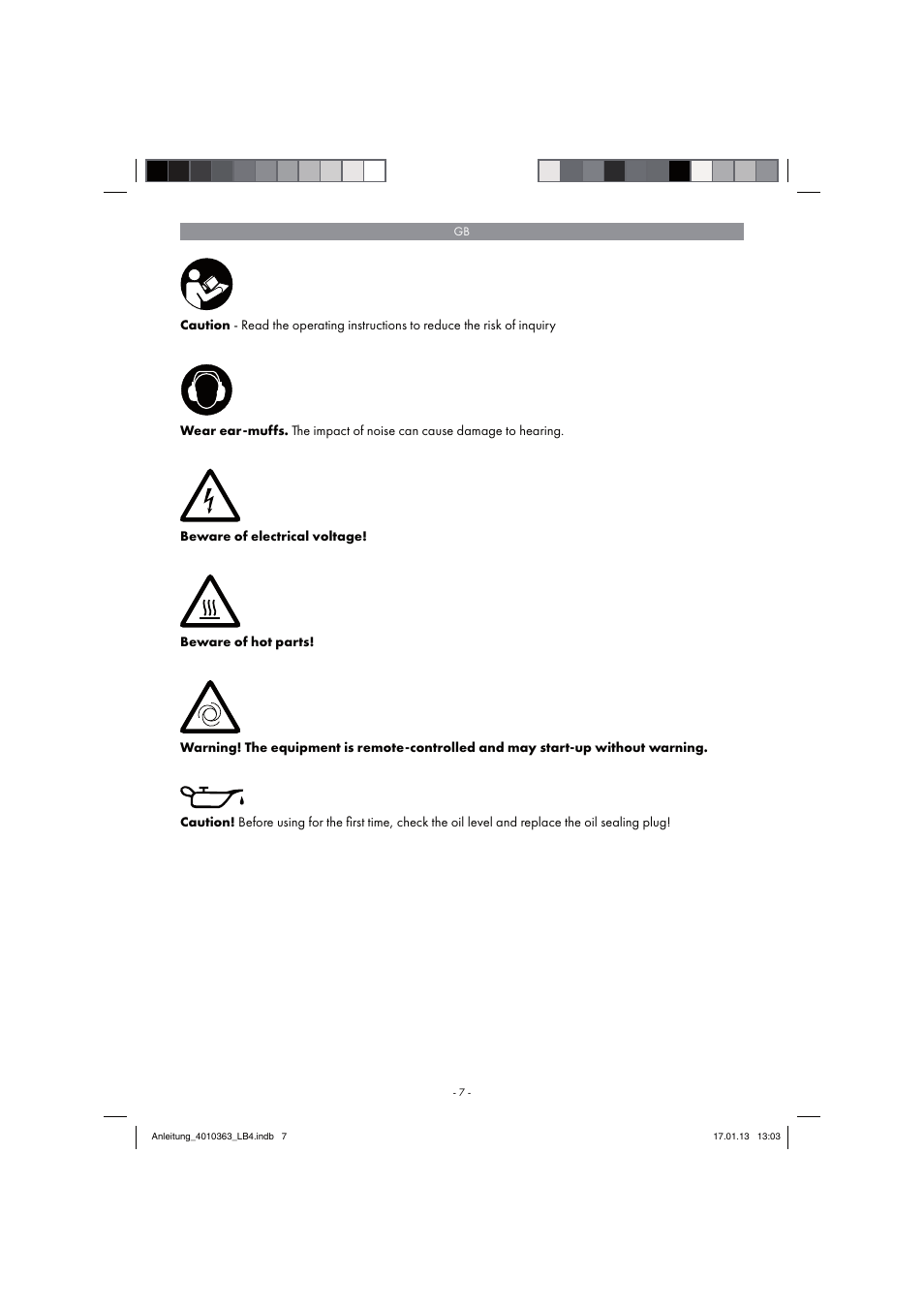 Parkside PKO 270 A1 User Manual | Page 7 / 98