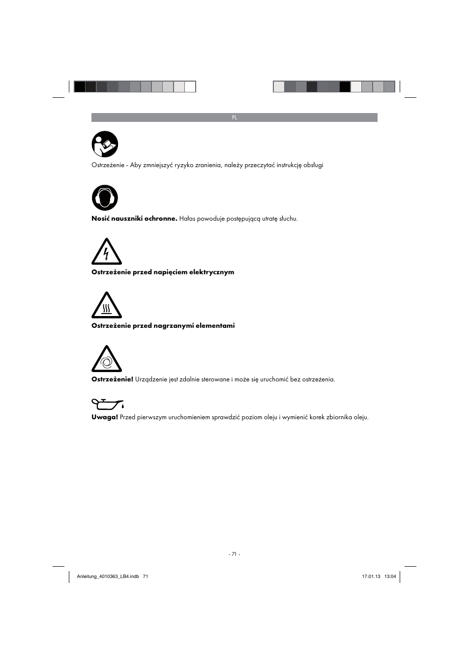 Parkside PKO 270 A1 User Manual | Page 71 / 98