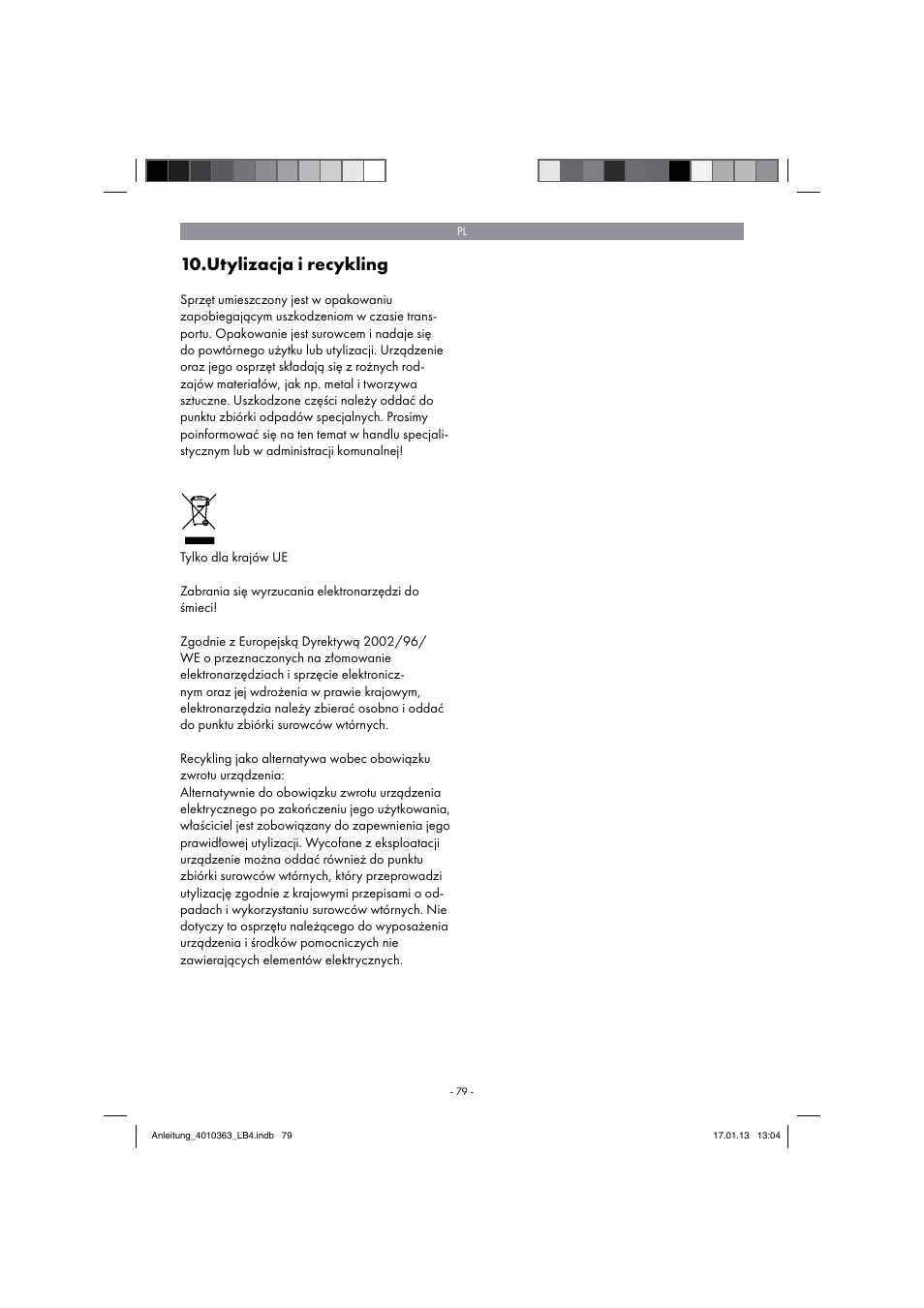 Utylizacja i recykling | Parkside PKO 270 A1 User Manual | Page 79 / 98