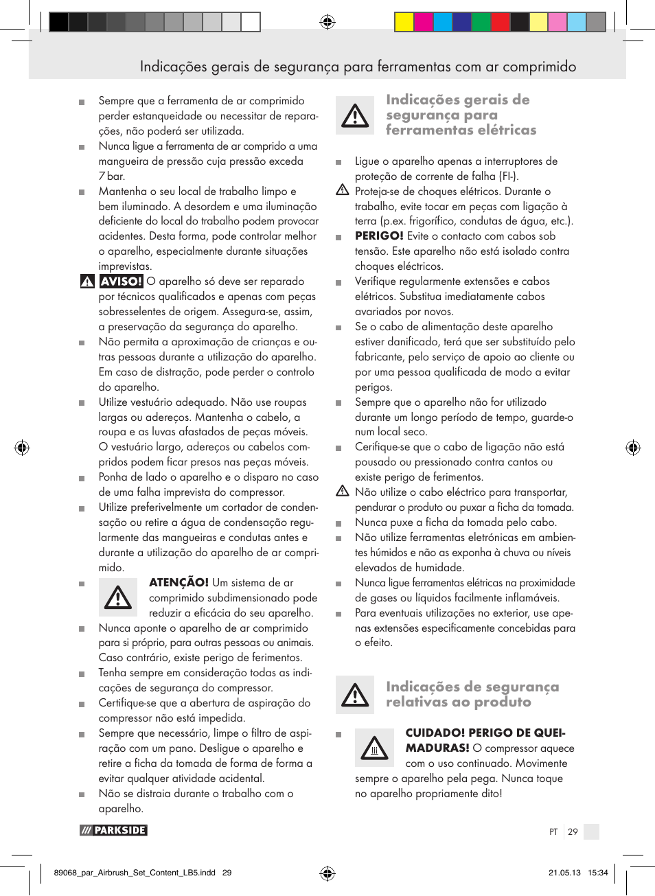Indicações de segurança relativas ao produto | Parkside PABK 60 A1 User Manual | Page 29 / 55