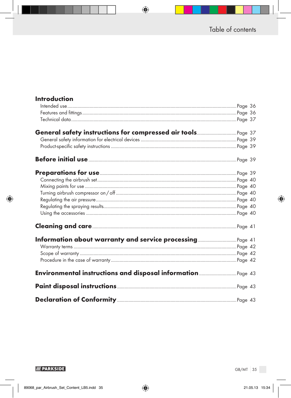 Parkside PABK 60 A1 User Manual | Page 35 / 55