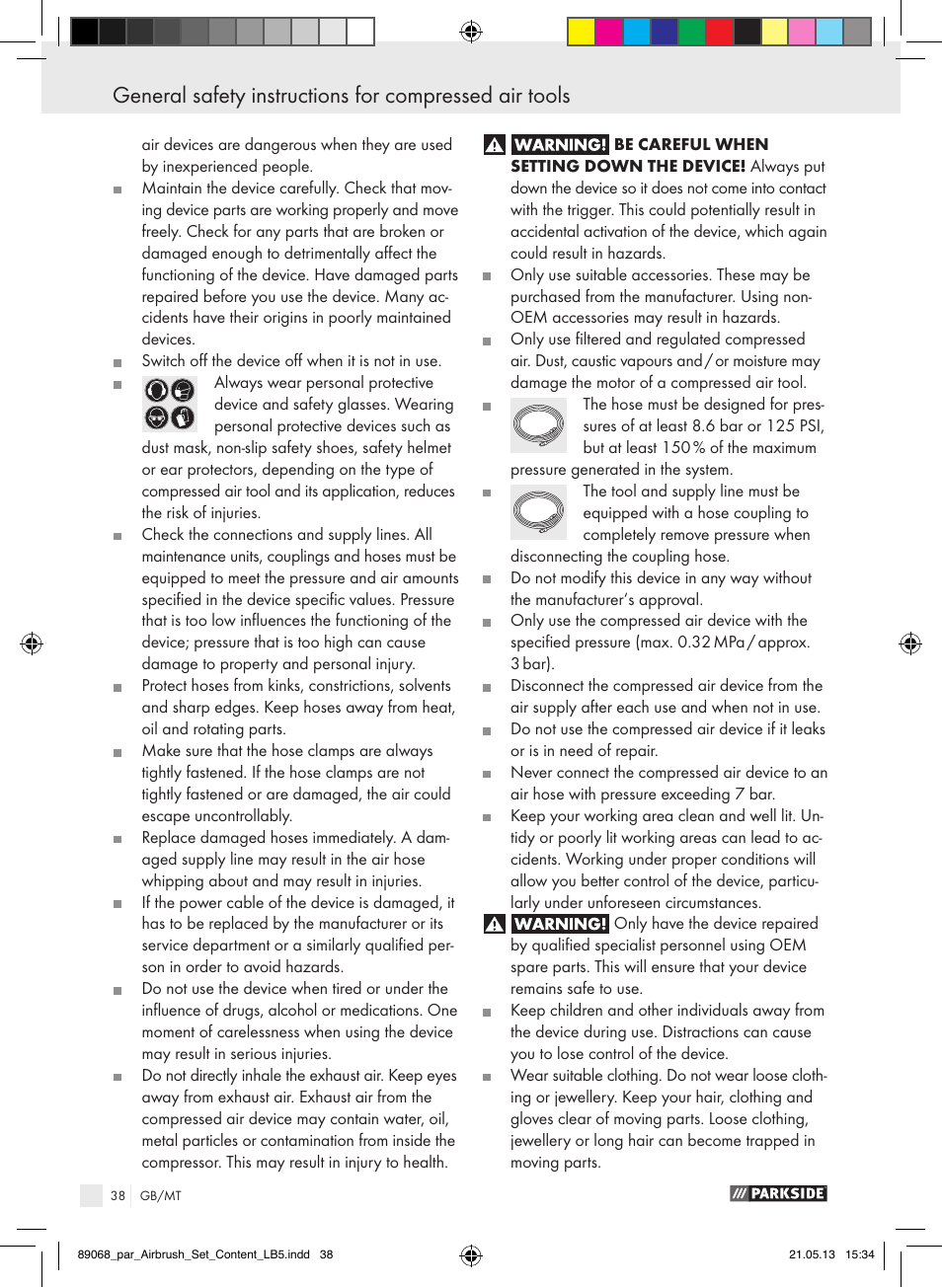 Parkside PABK 60 A1 User Manual | Page 38 / 55