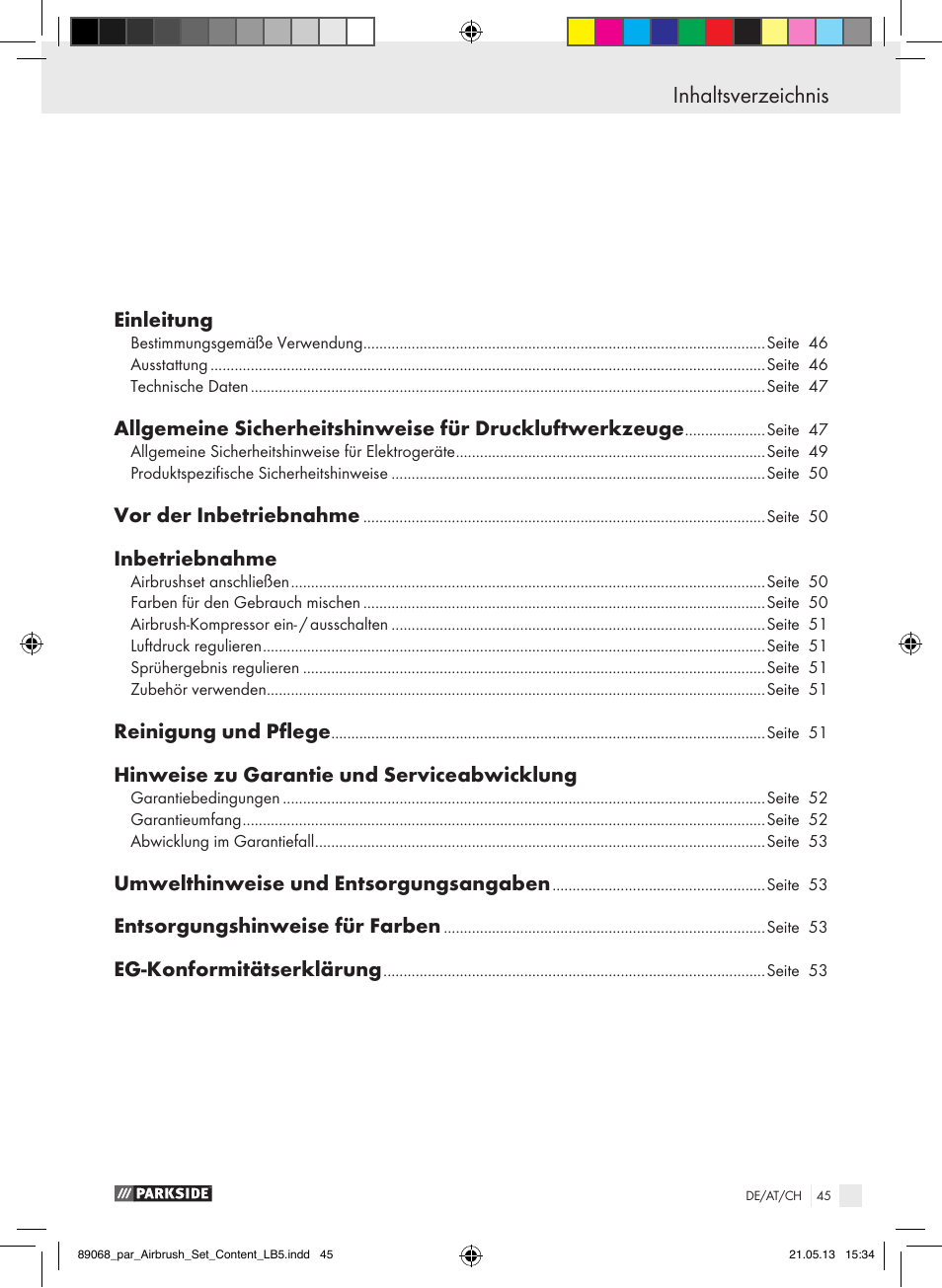 Parkside PABK 60 A1 User Manual | Page 45 / 55