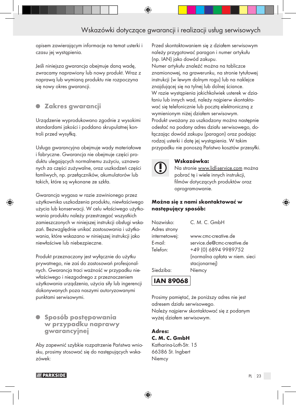 Parkside PABK 60 A1 User Manual | Page 23 / 65