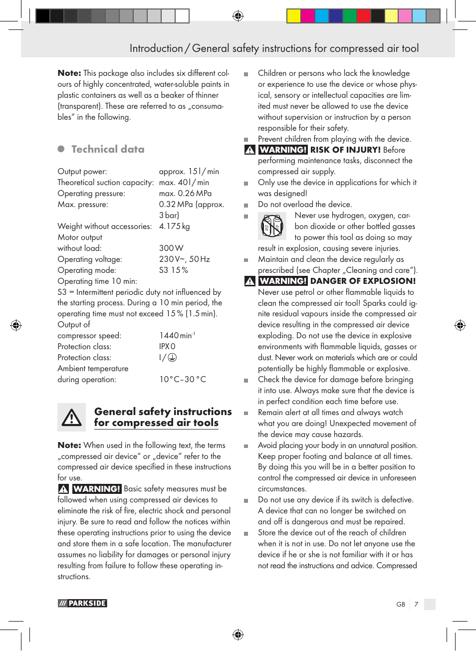 Introduction, Technical data | Parkside PABK 60 A1 User Manual | Page 7 / 65