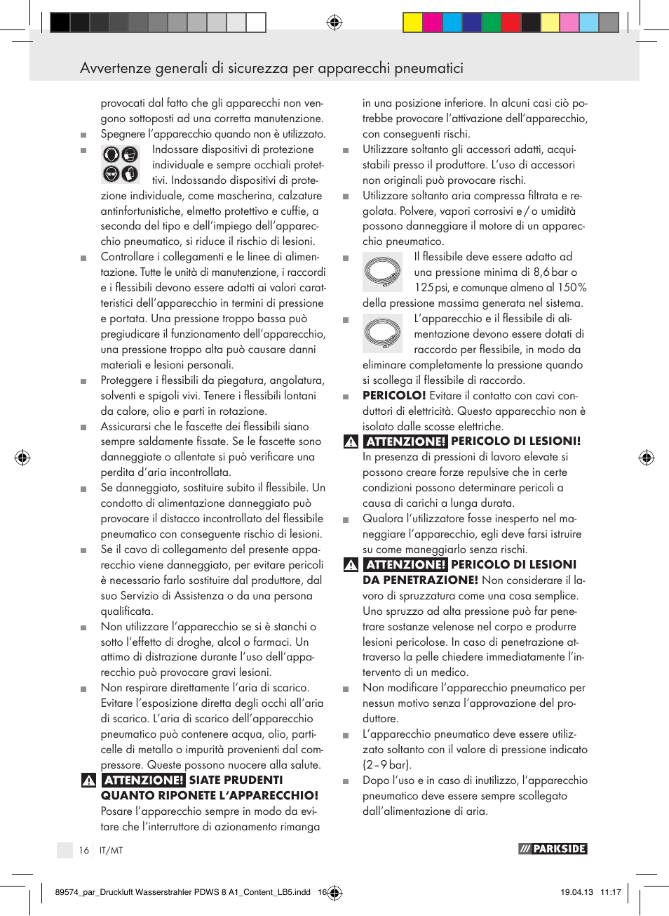 Parkside PDWS 8 A1 User Manual | Page 16 / 44