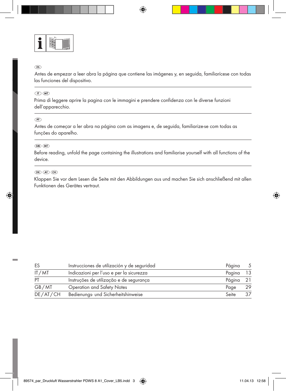 Parkside PDWS 8 A1 User Manual | Page 2 / 44