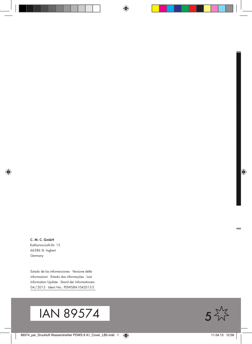 Parkside PDWS 8 A1 User Manual | Page 44 / 44