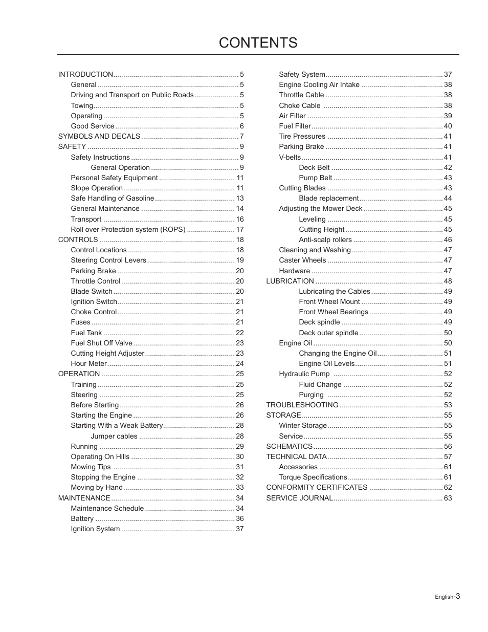Dixon Kohler Ram Ultra 27 User Manual | Page 3 / 72