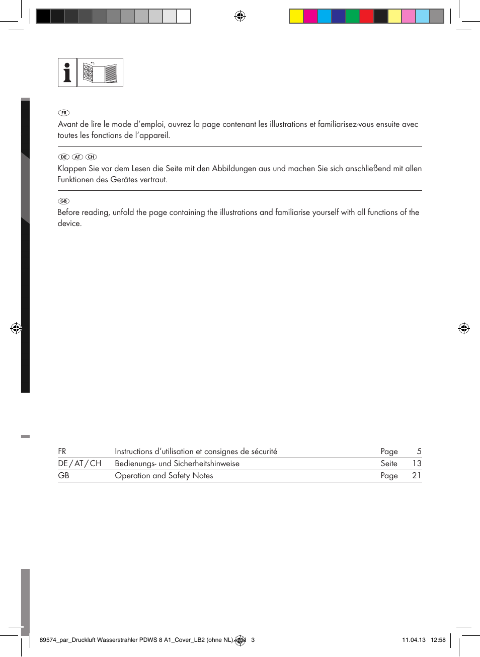 Parkside PDWS 8 A1 User Manual | Page 2 / 28