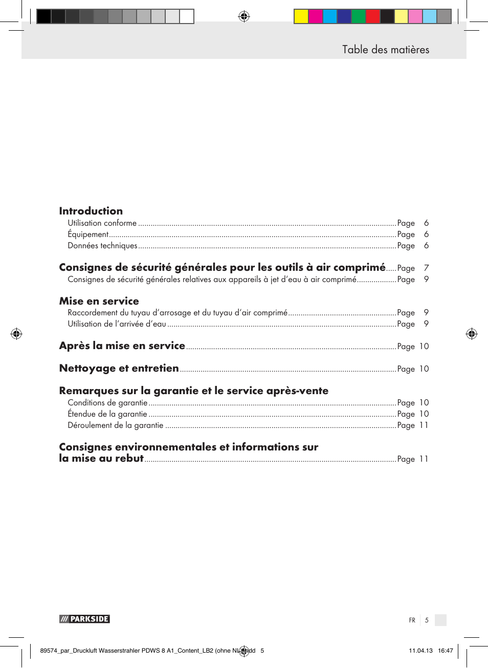 Parkside PDWS 8 A1 User Manual | Page 5 / 28