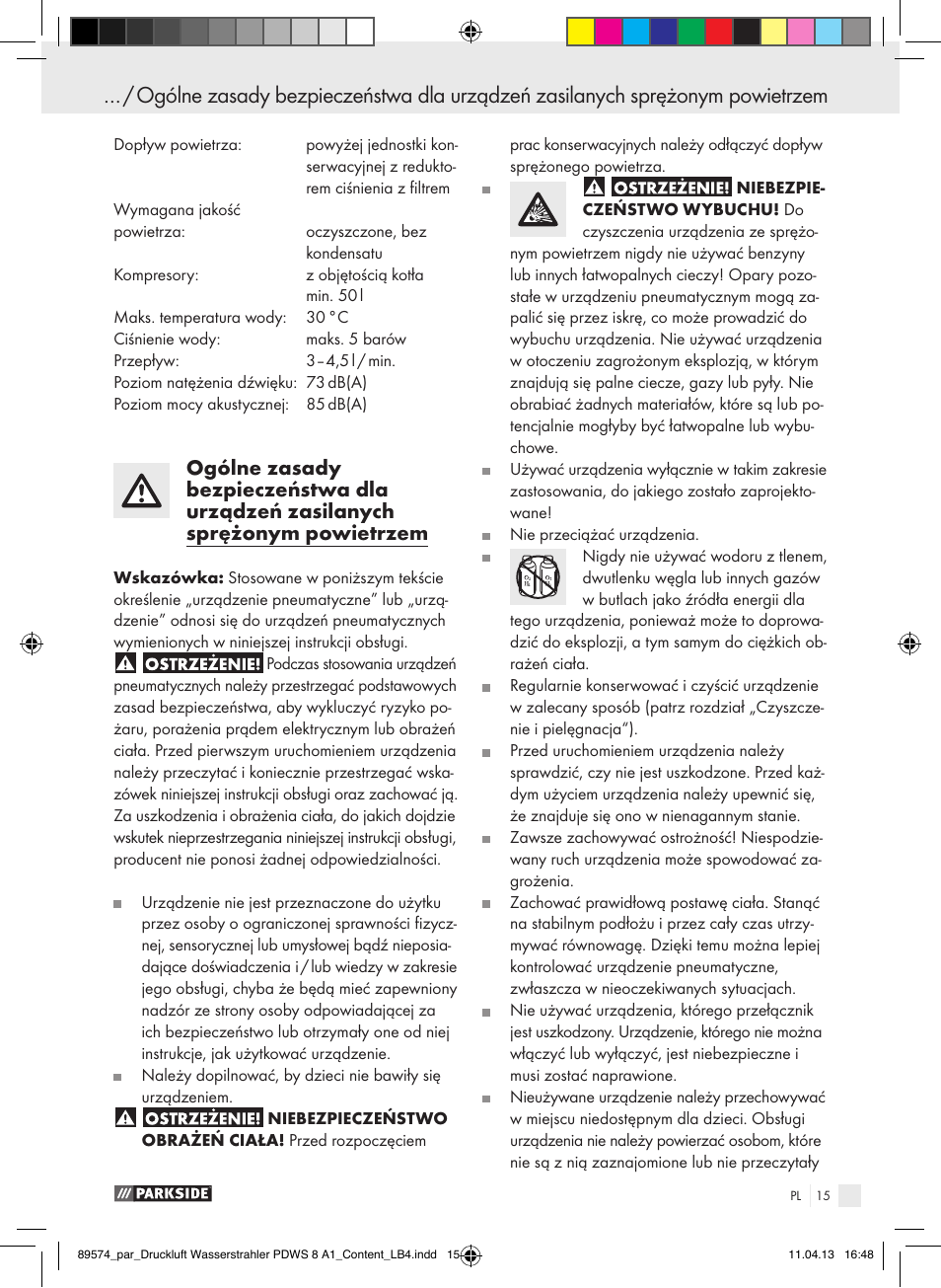 Parkside PDWS 8 A1 User Manual | Page 15 / 60