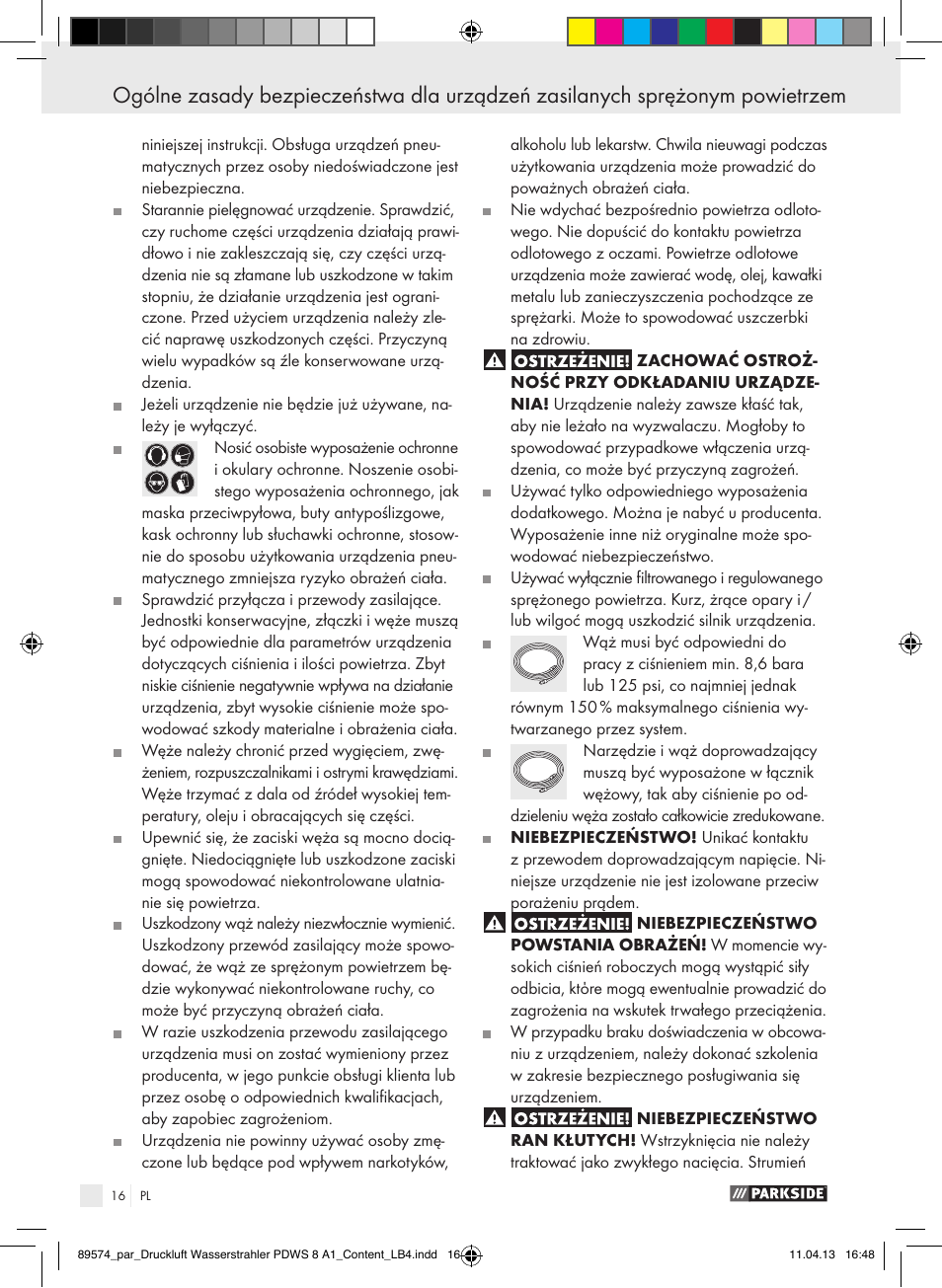 Parkside PDWS 8 A1 User Manual | Page 16 / 60