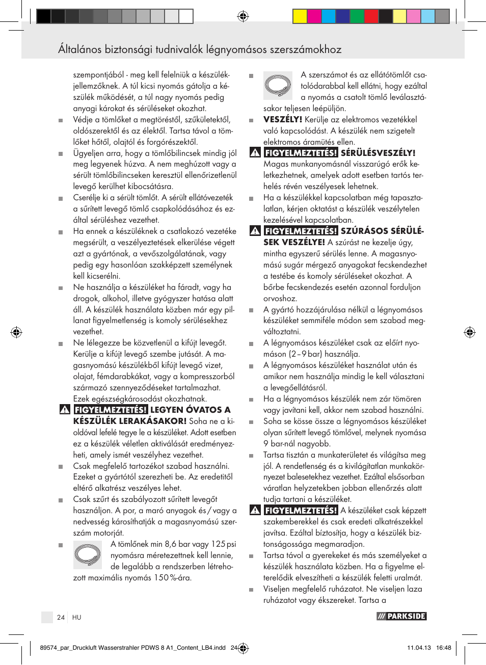Parkside PDWS 8 A1 User Manual | Page 24 / 60