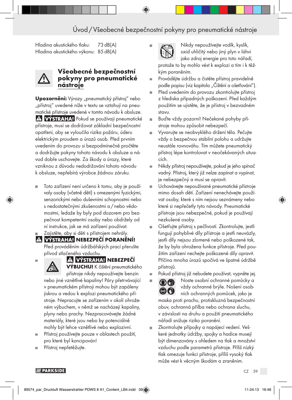 Parkside PDWS 8 A1 User Manual | Page 39 / 60