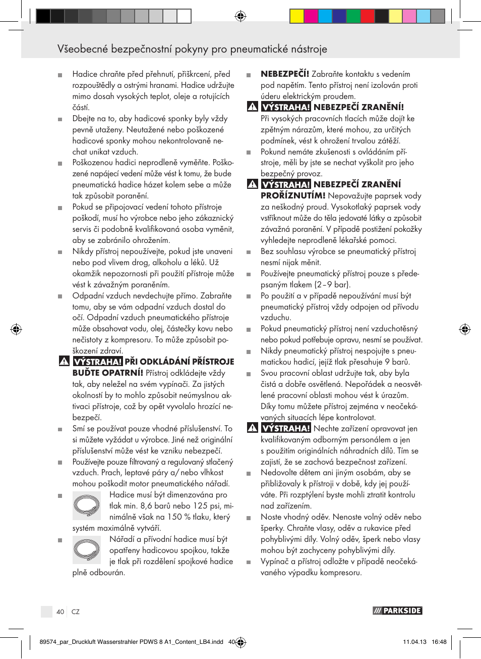 Parkside PDWS 8 A1 User Manual | Page 40 / 60