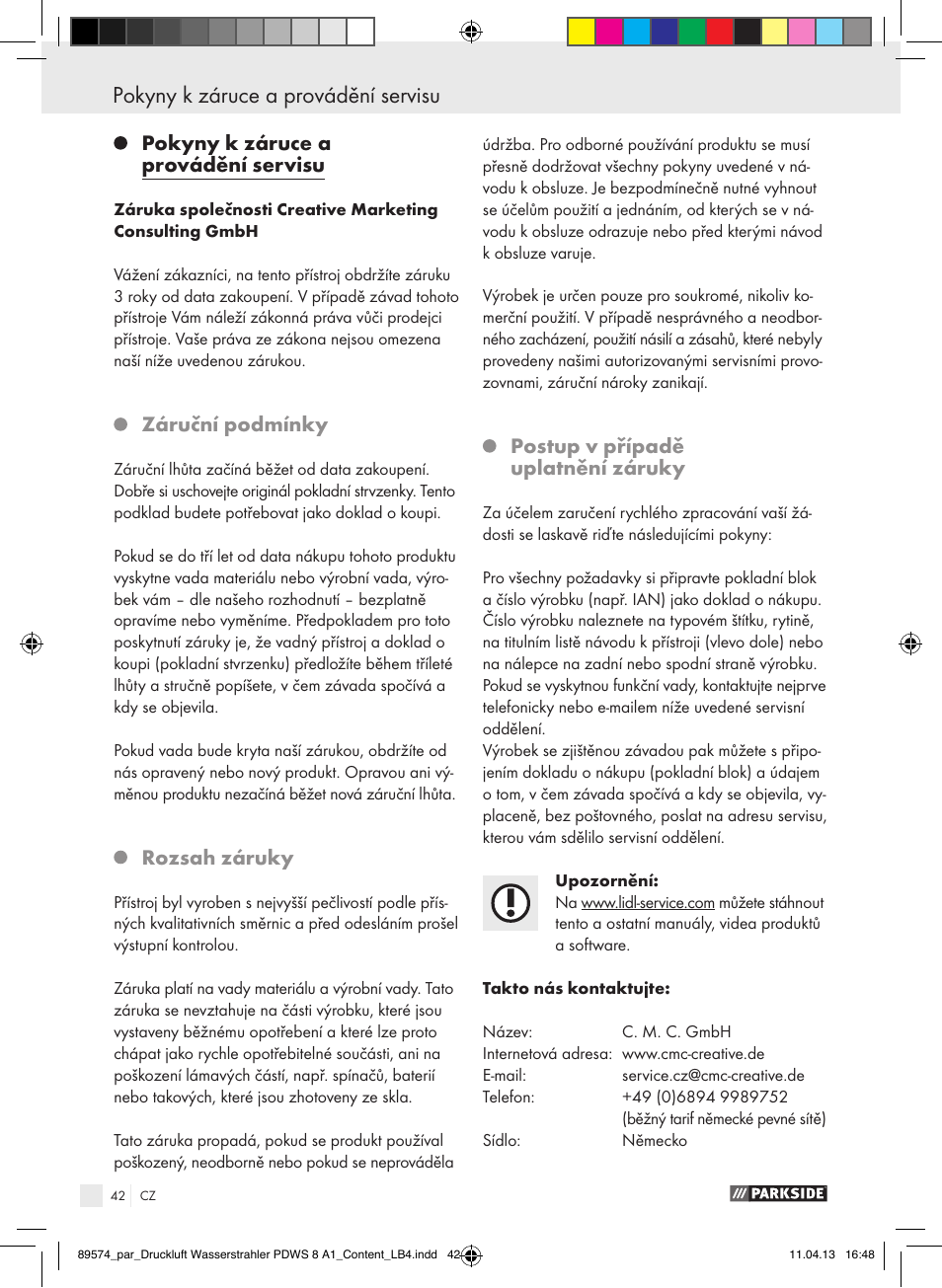 Parkside PDWS 8 A1 User Manual | Page 42 / 60