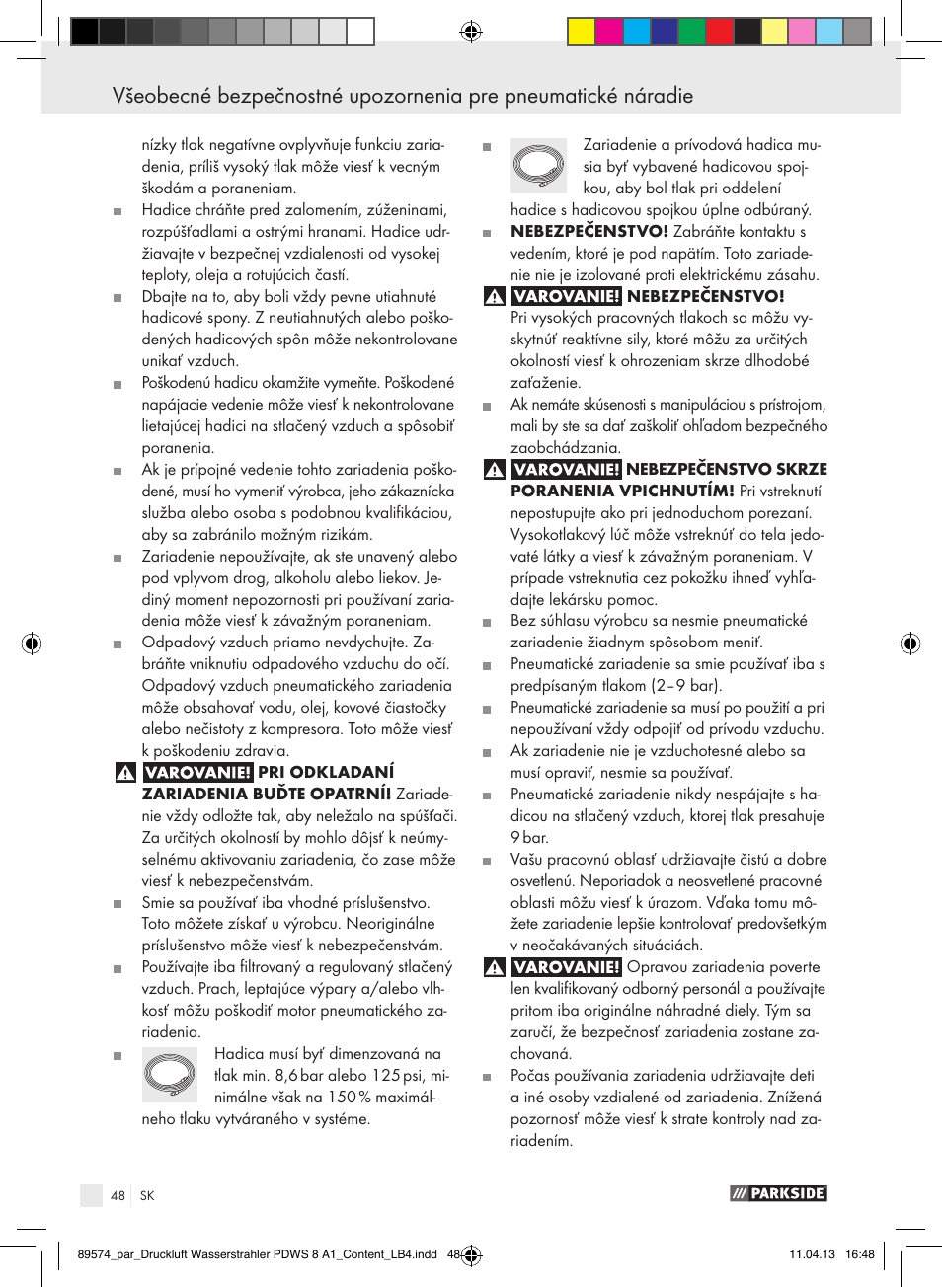 Parkside PDWS 8 A1 User Manual | Page 48 / 60