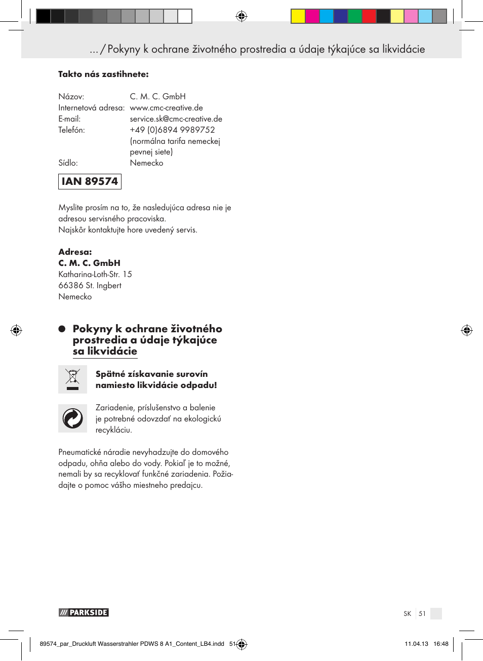 Parkside PDWS 8 A1 User Manual | Page 51 / 60