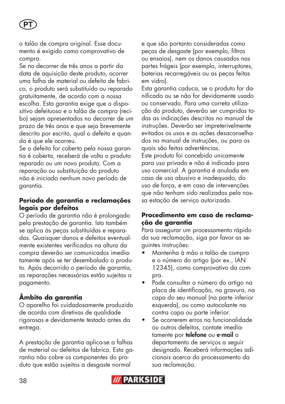 Parkside PHD 100 C2 User Manual | Page 38 / 69