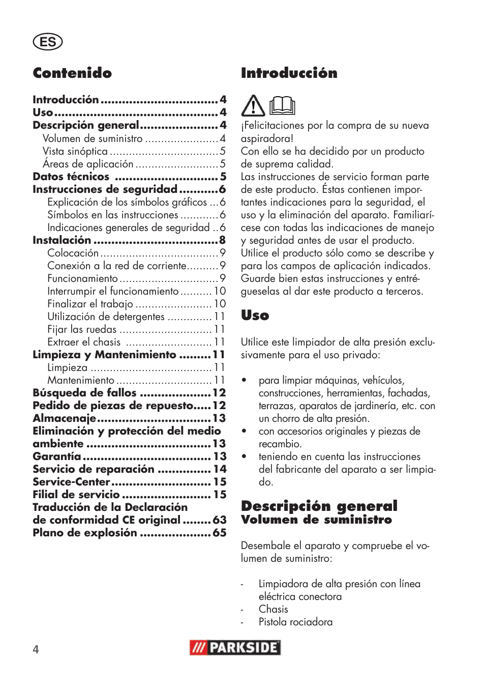 Parkside PHD 100 C2 User Manual | Page 4 / 69