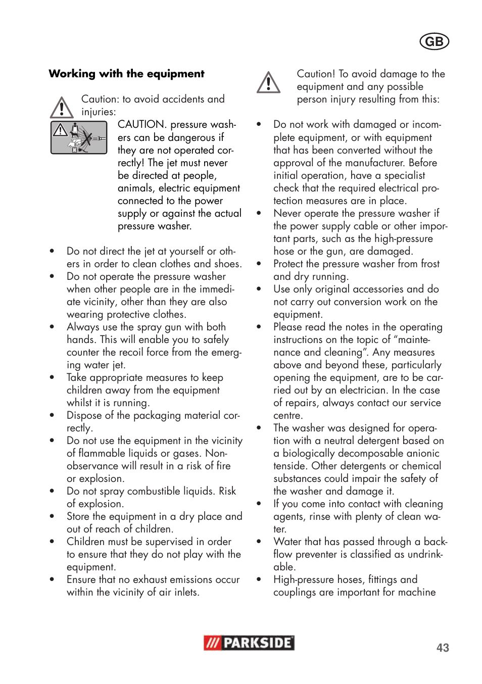 Parkside PHD 100 C2 User Manual | Page 43 / 69