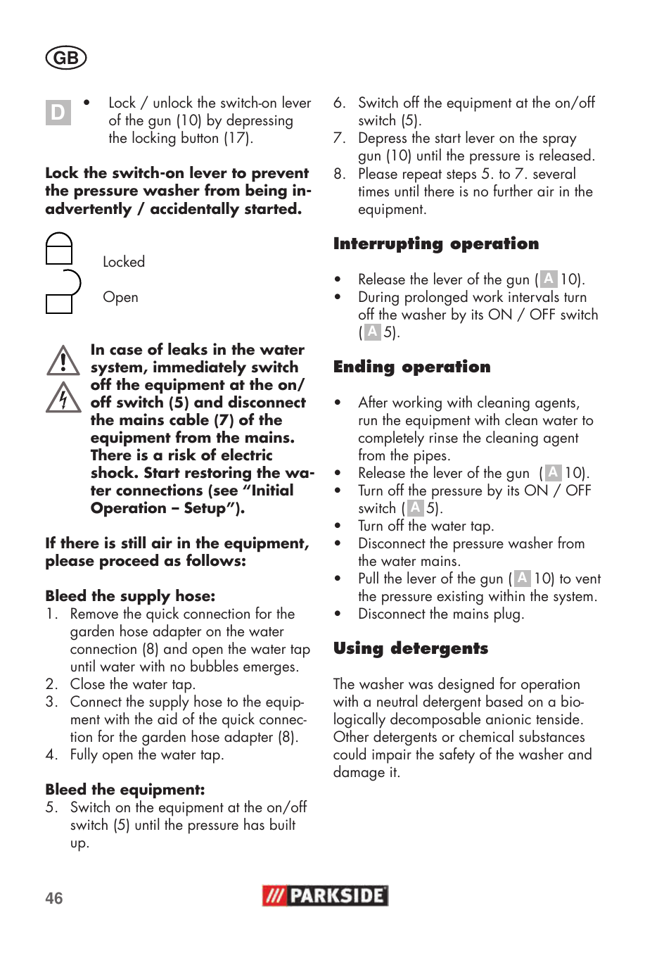 Parkside PHD 100 C2 User Manual | Page 46 / 69