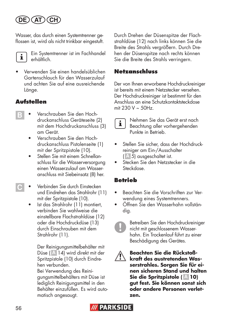 Parkside PHD 100 C2 User Manual | Page 56 / 69