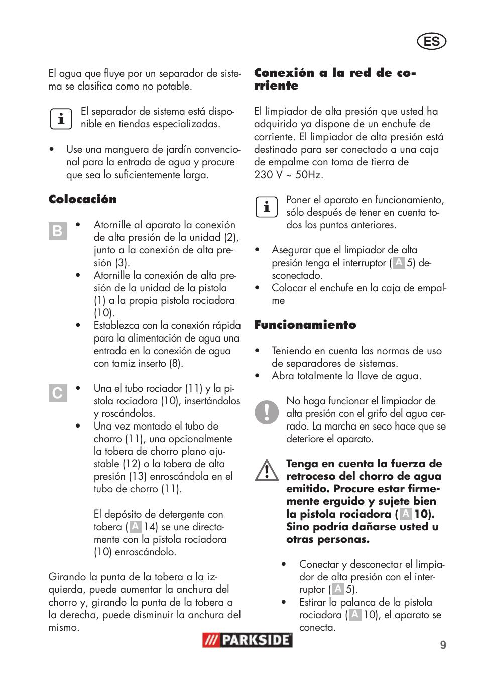 Parkside PHD 100 C2 User Manual | Page 9 / 69