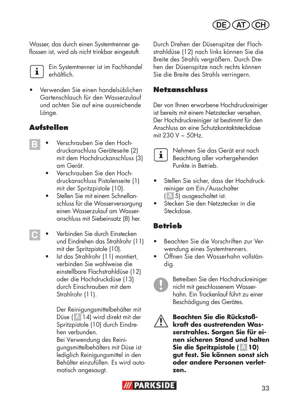 Parkside PHD 100 C2 User Manual | Page 33 / 57