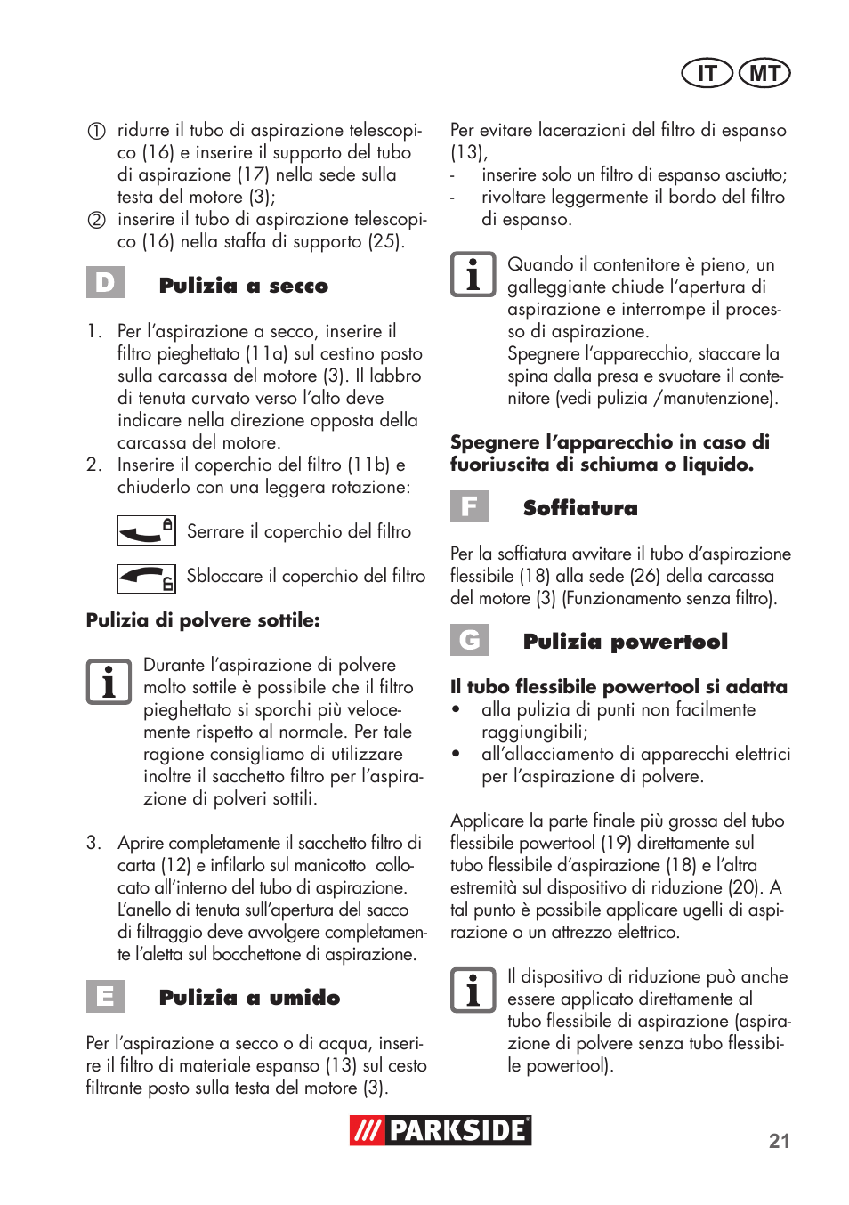 It mt | Parkside PNTS 1500 B2 User Manual | Page 21 / 64