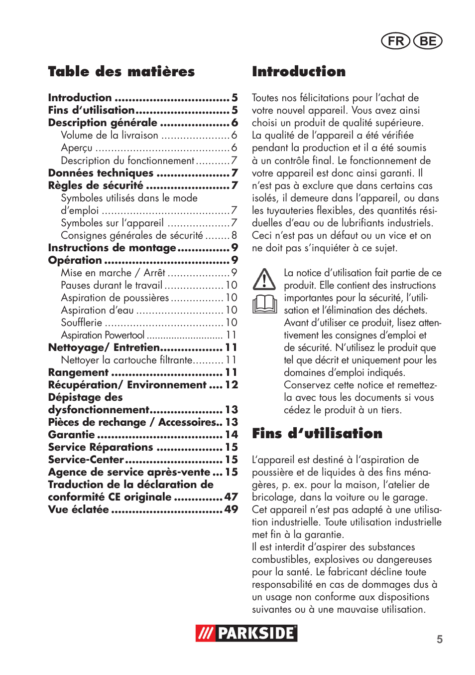 Parkside PNTS 1500 B2 User Manual | Page 5 / 52