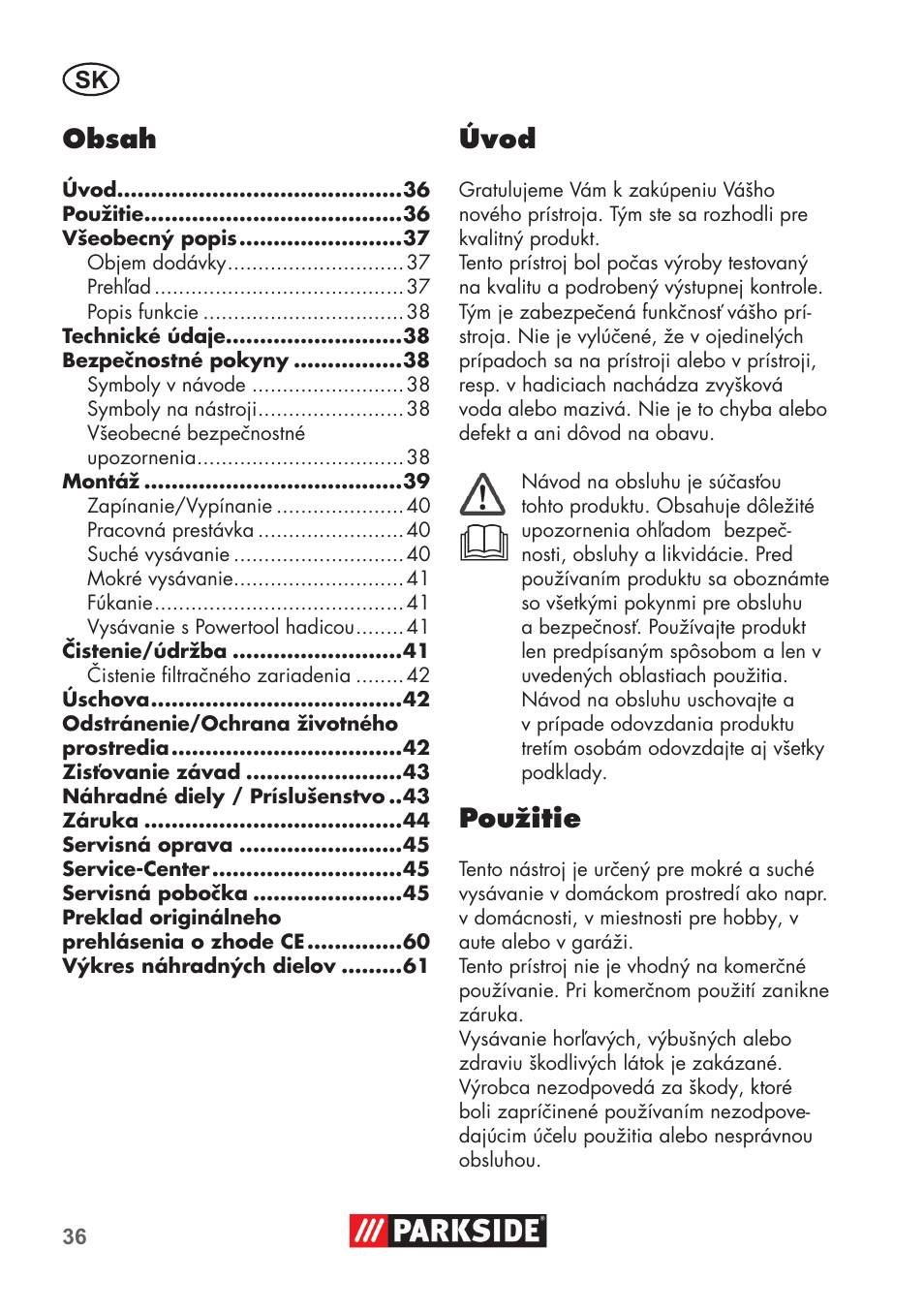 Parkside PNTS 1500 B2 User Manual | Page 36 / 64