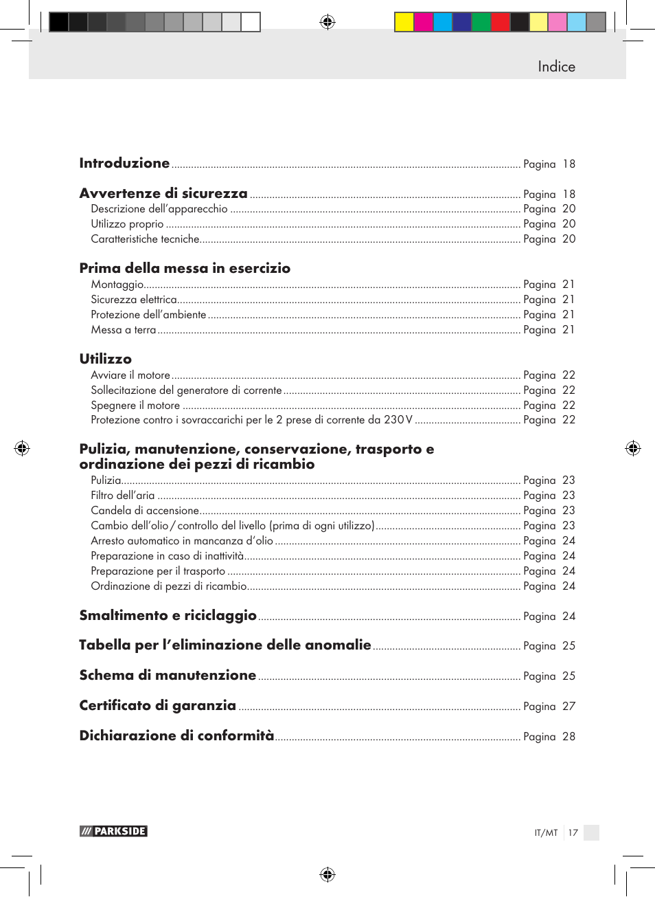 Declaración de conformidad indice | Parkside PSE 2800 B2 User Manual | Page 17 / 65
