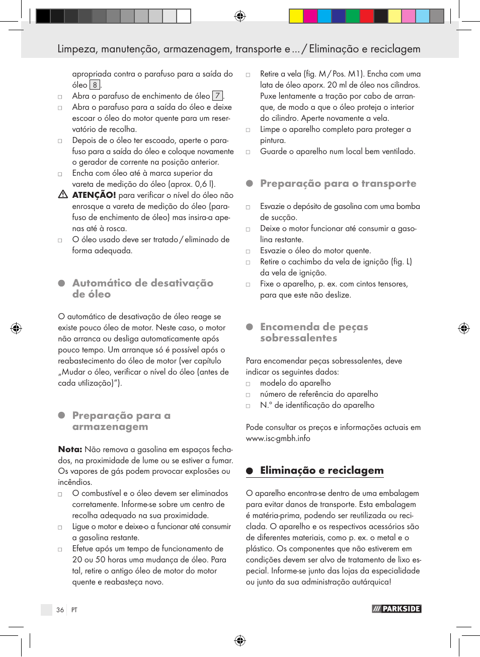 Parkside PSE 2800 B2 User Manual | Page 36 / 65
