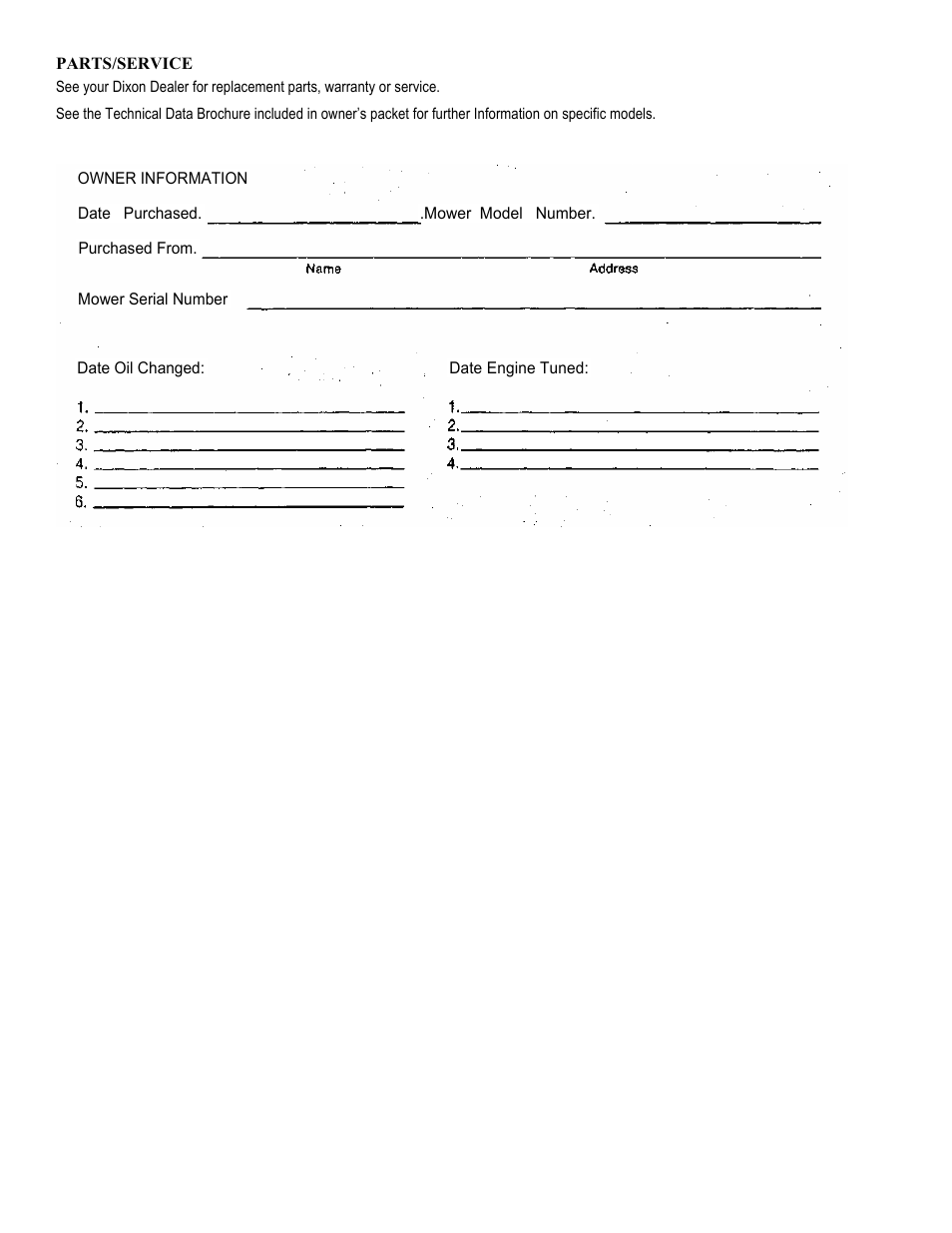 Dixon Generic User Manual | Page 10 / 11