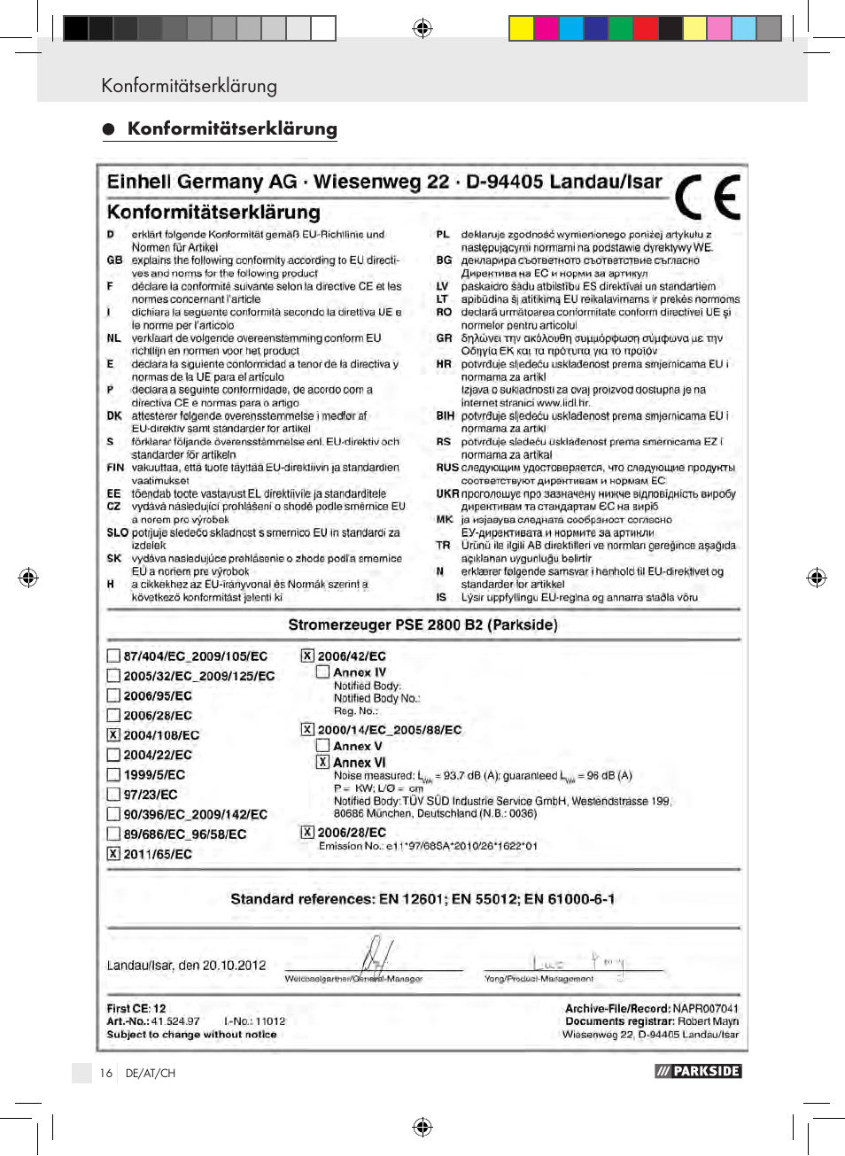 Parkside PSE 2800 B2 User Manual | Page 16 / 53